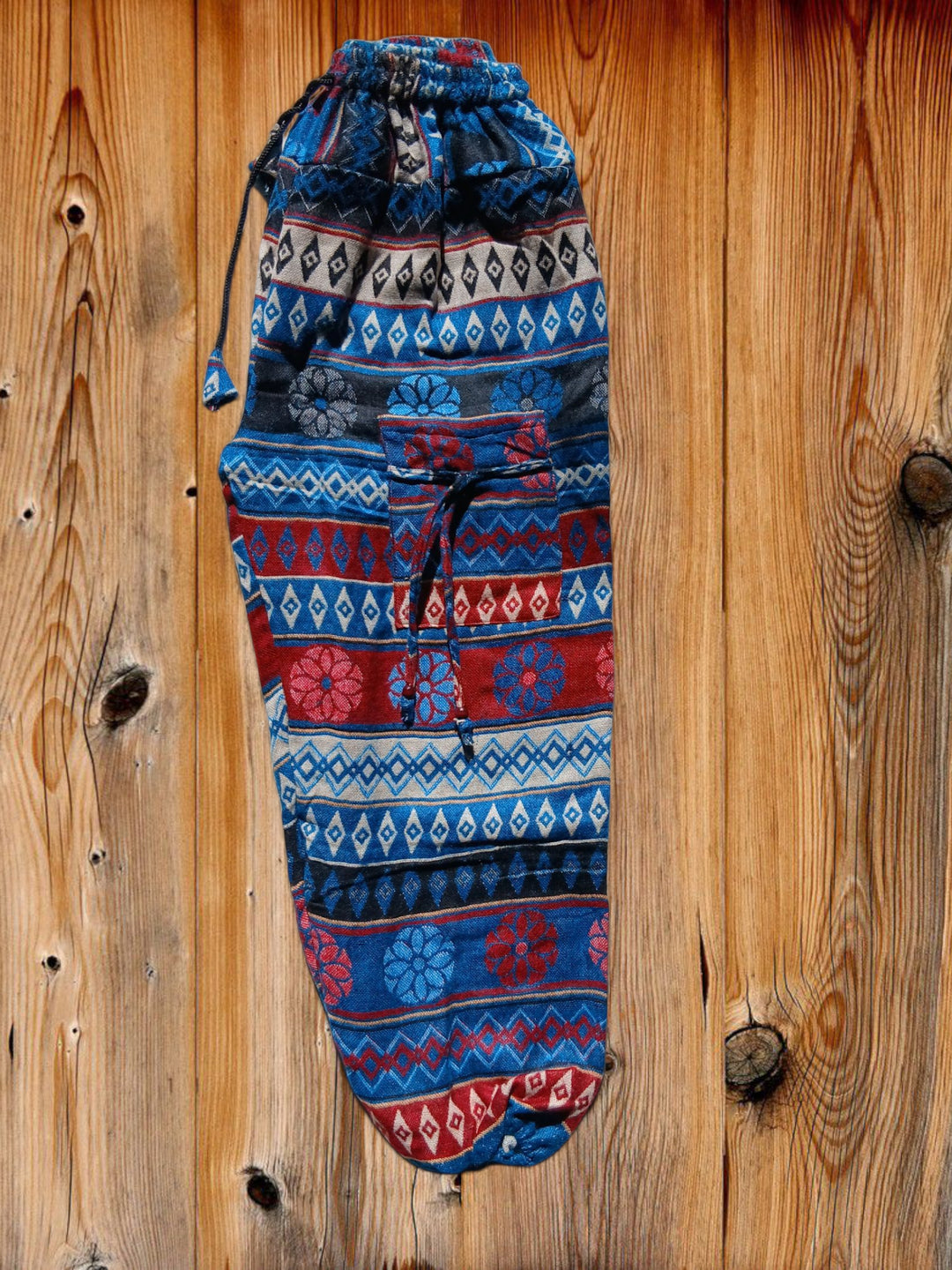 Bohotusk Blue Petals & Diamonds Fleece Harem Pants One Size