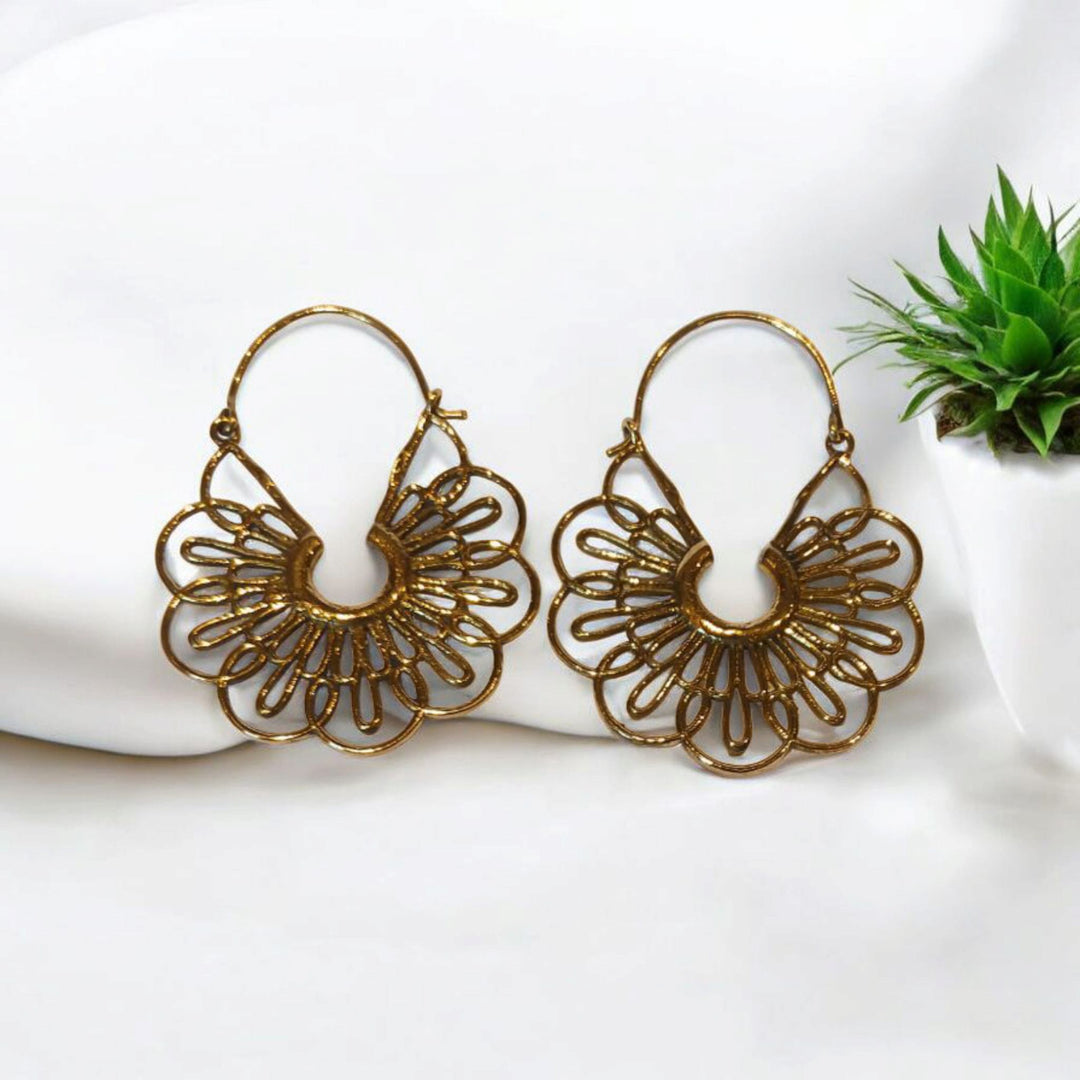Bohotusk Brass Drop Earrings