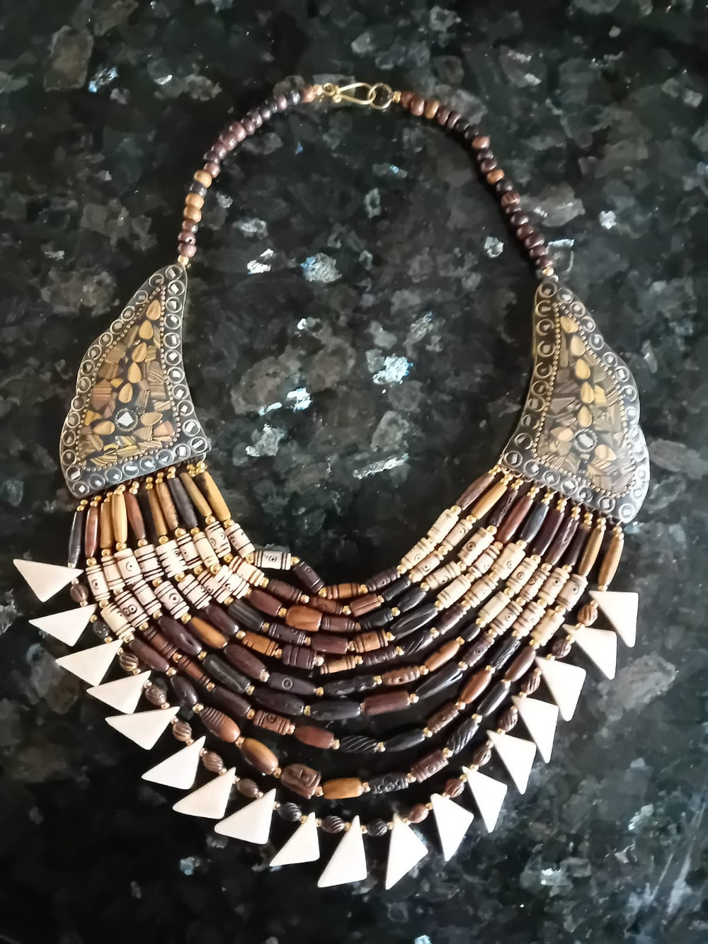Bohotusk 10 Strand Multi Bead Necklace - Large