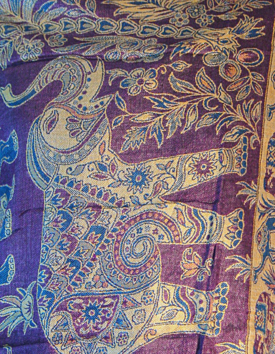 Purple Sand Elephant Camel Print Pashmina Reversable 200 x 75cm