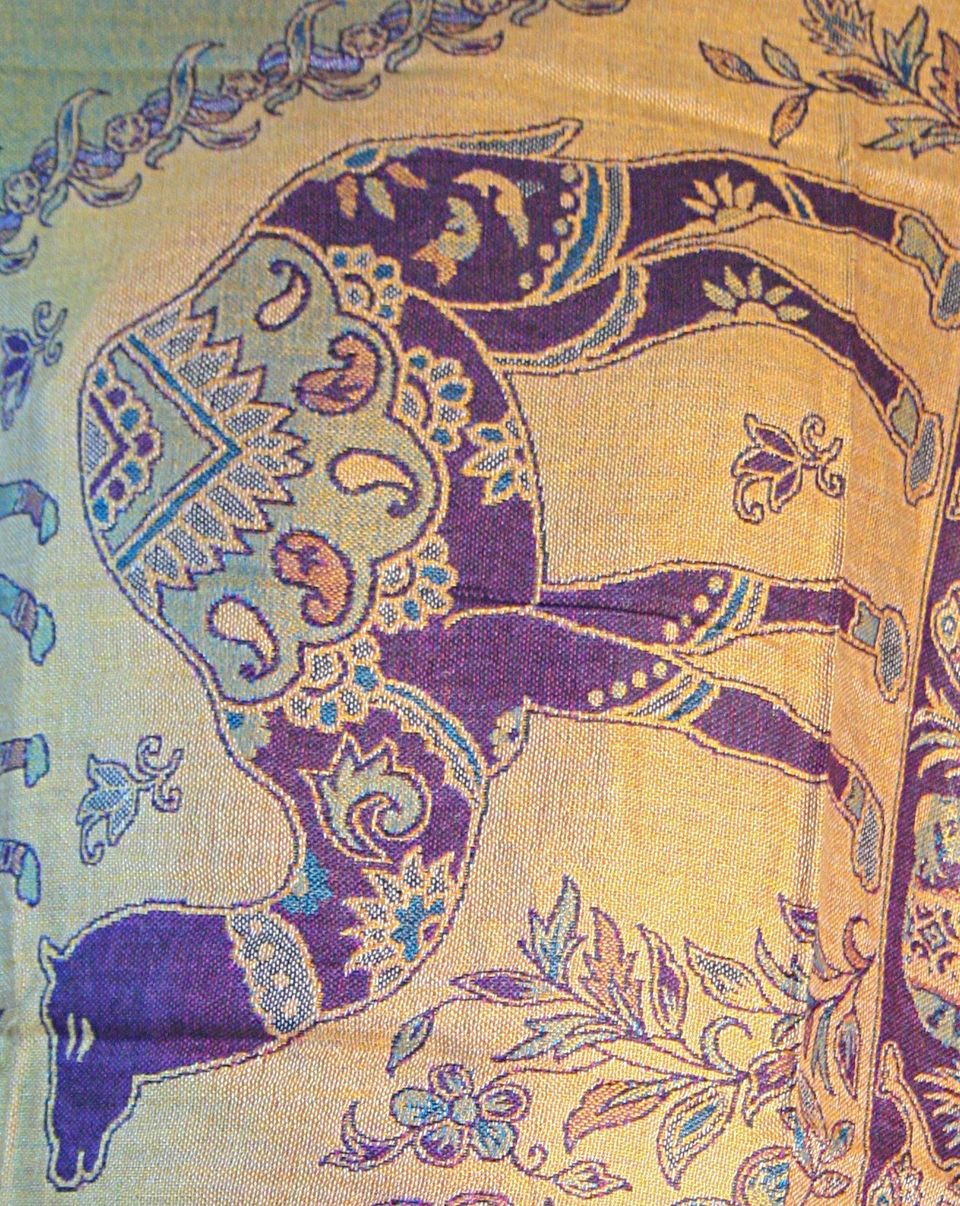 Purple Sand Elephant Camel Print Pashmina Reversable 200 x 75cm