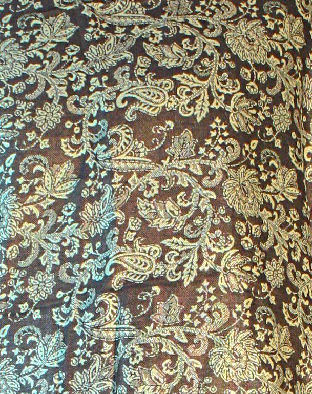 Gold Brown Sand Floral Leaf Pashmina Reversable 200 x 75cm