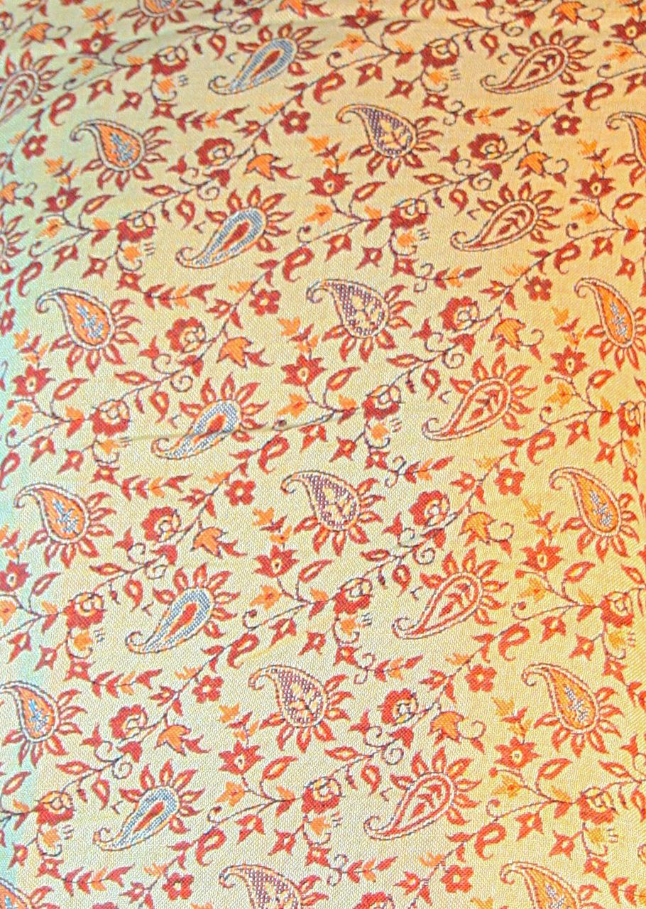 Burnt Orange Floral Leaf Teardrop Print Pashmina Reversable 200 x 75cm