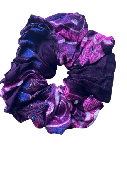 Purple Ink Splash Hair Scrunchie Ties