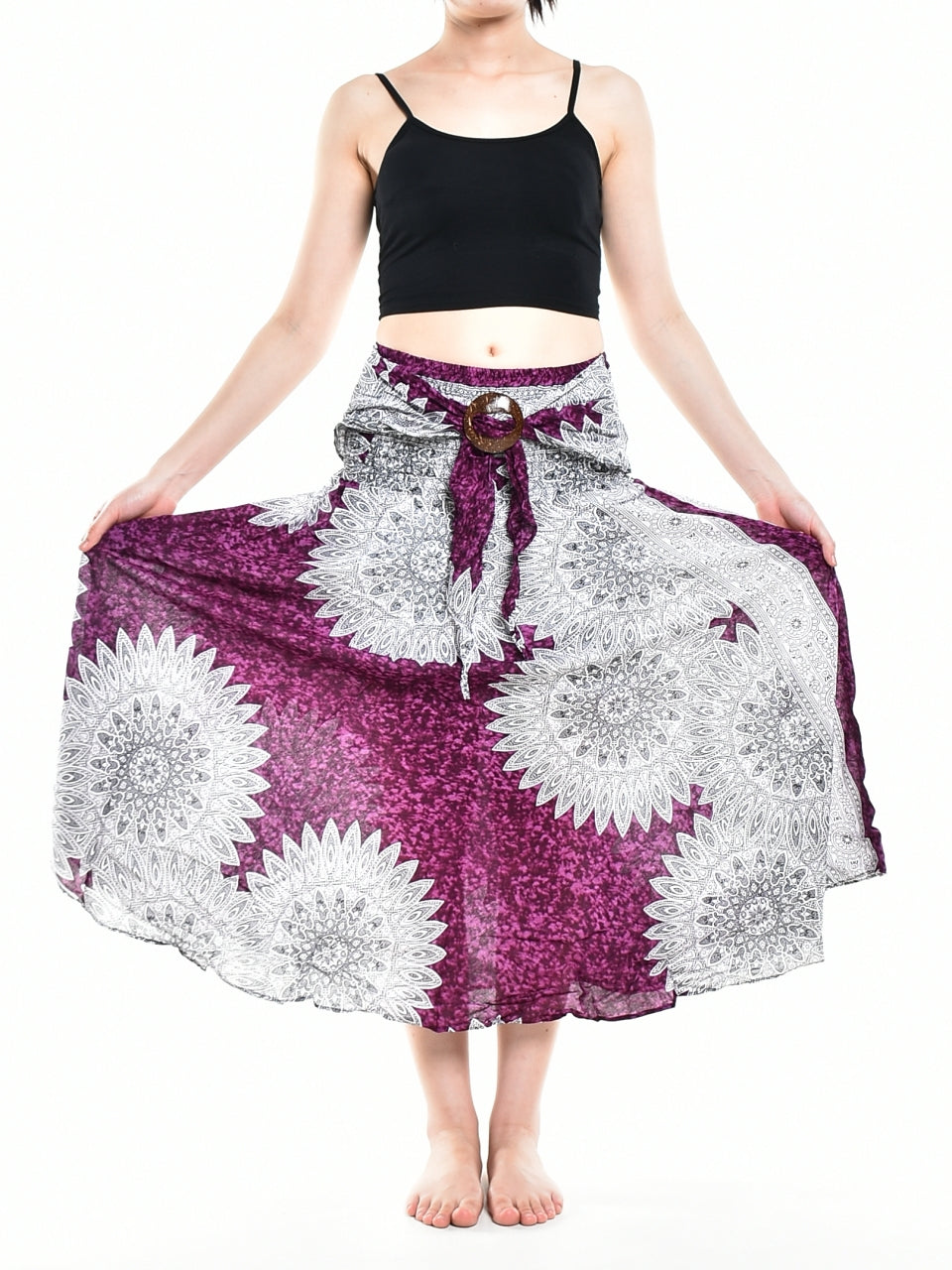 Bohotusk Purple Snowflake Long Skirt With Coconut Buckle (& Strapless Dress) S/M Only