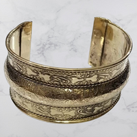Bohotusk Chunky Adjustable Brass Bangle Bracelet