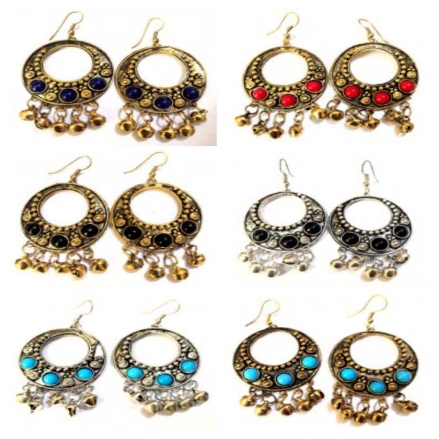 Bohotusk Full Circle Boho Statement Earrings Brass