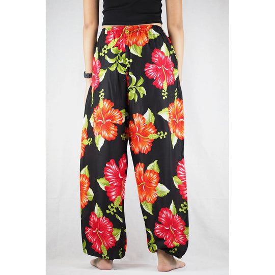 Bohotusk Black Red Princess Mandala Print Womens Harem Pants Cord Tie Waist S/M Only