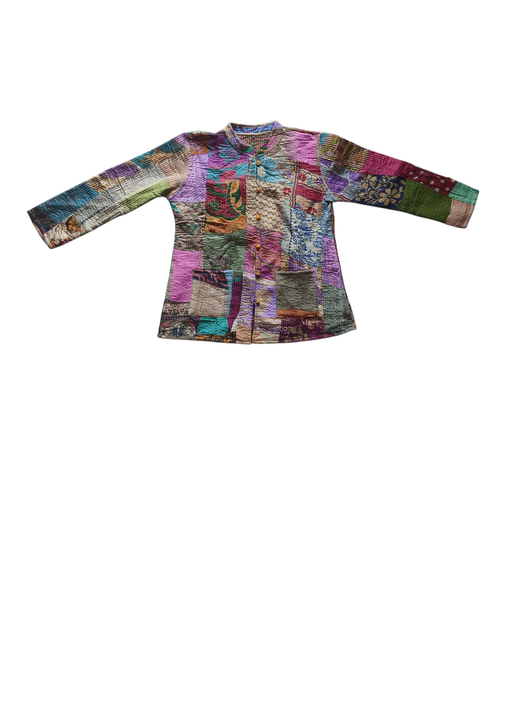 Bohotusk Patchwork Kantha Boho Bomber Jacket