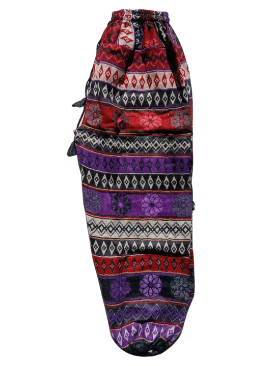 Bohotusk Purple Petals & Diamonds Fleece Harem Pants One Size