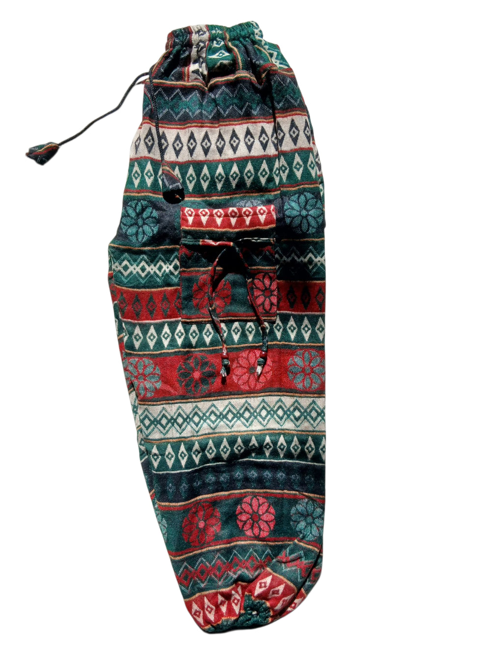 Bohotusk Green Petals & Diamonds Fleece Harem Pants One Size