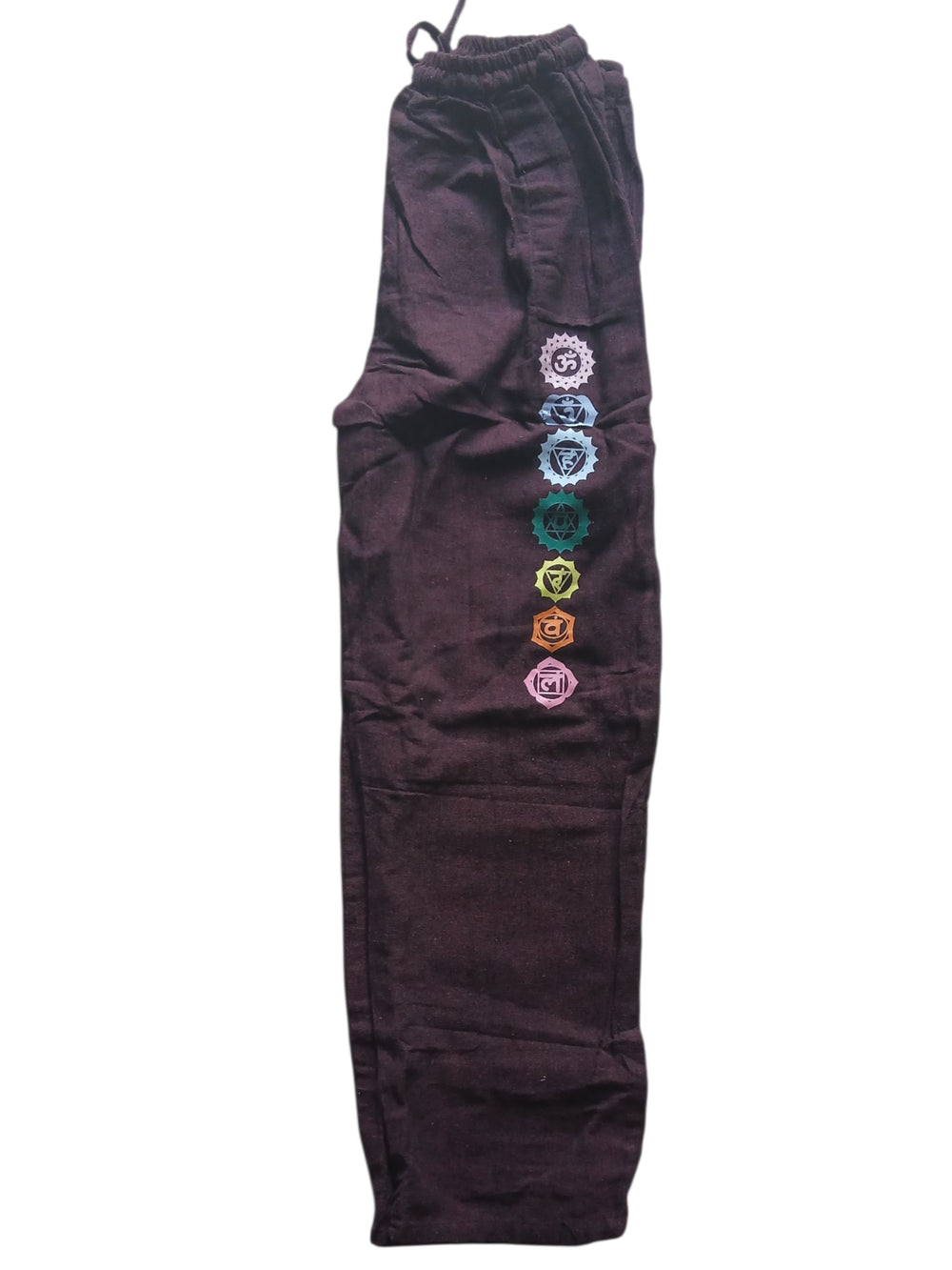 Bohotusk Dark Maroon Marl Linen Open Legged Harem Pants Tie Waist S/M Only