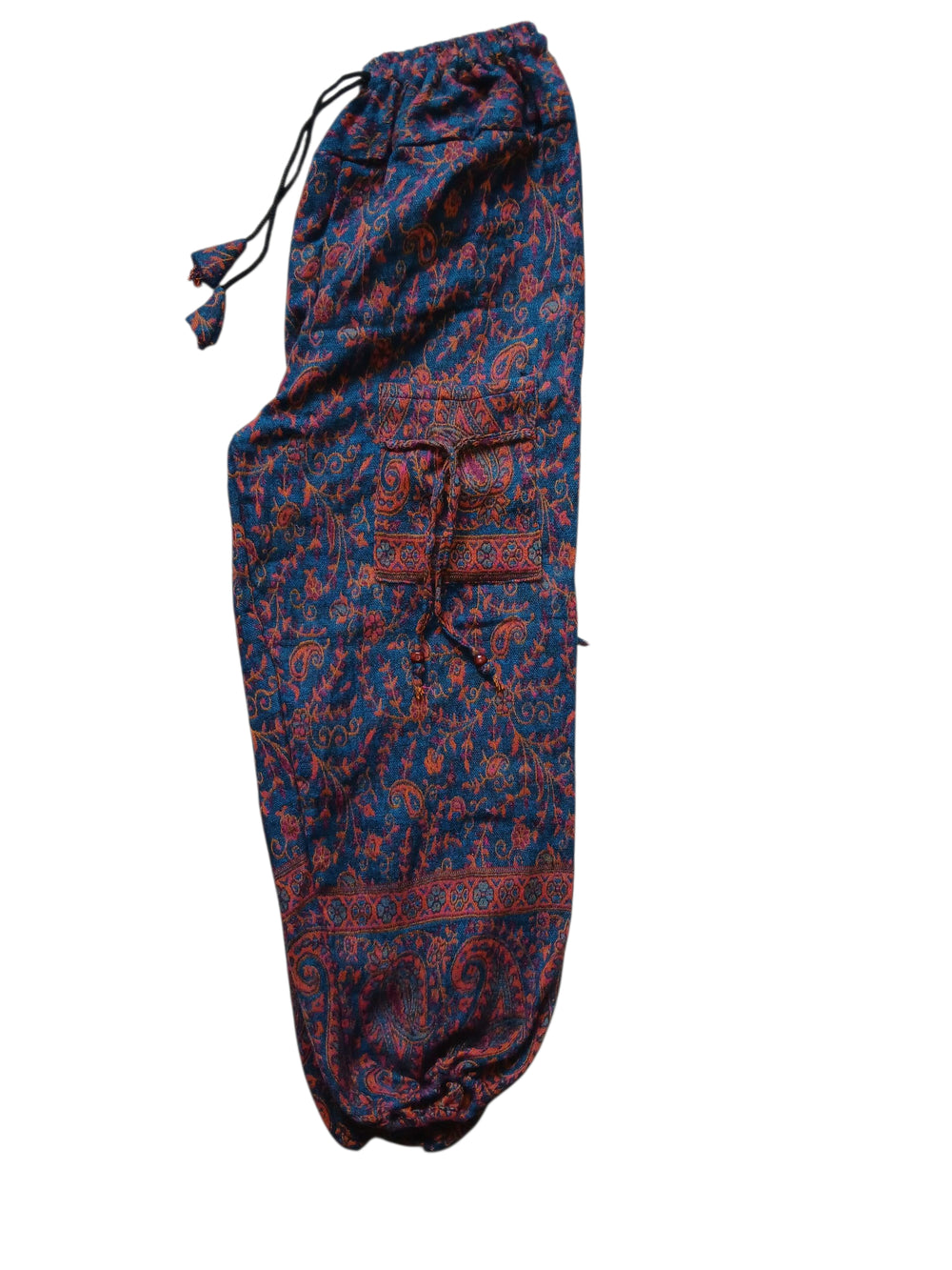 Bohotusk Teal & Purple  Paisley Fleece Harem Pants One Size