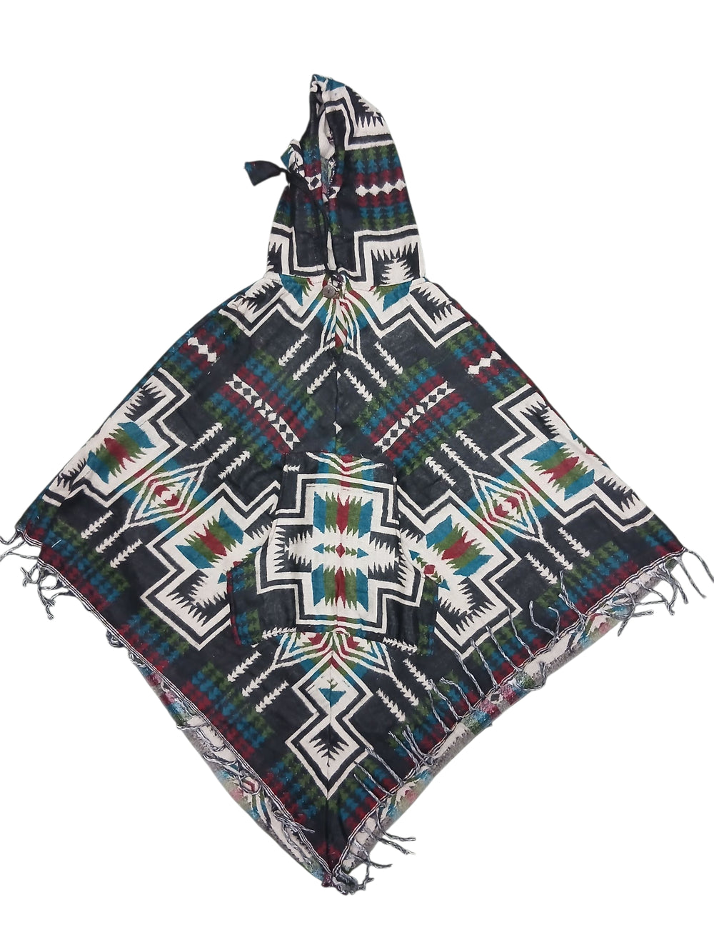 Dark Green Arrow Design Supersoft Woollen Poncho