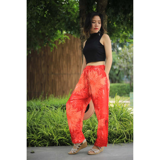 Bohotusk Red Tie Dye Genie Print Womens Harem Pants Cord Tie Waist S/M Only