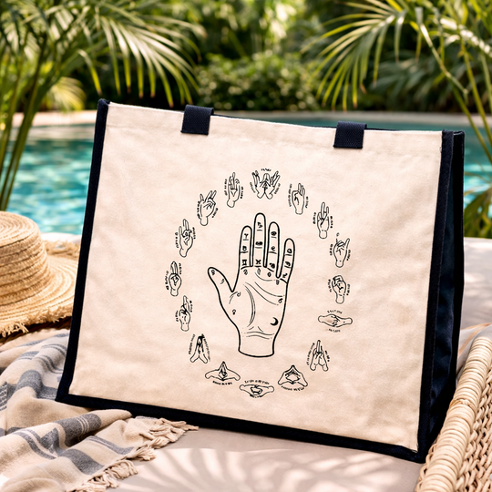 Mudra Energy Jute Canvas Tote Bag
