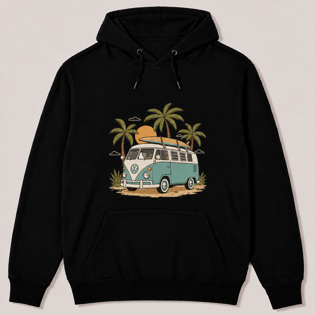 Bohotusk Camper Van Palm Trees Cotton 6 Colours Hoodie S - 2XL (UK 8 - 20)