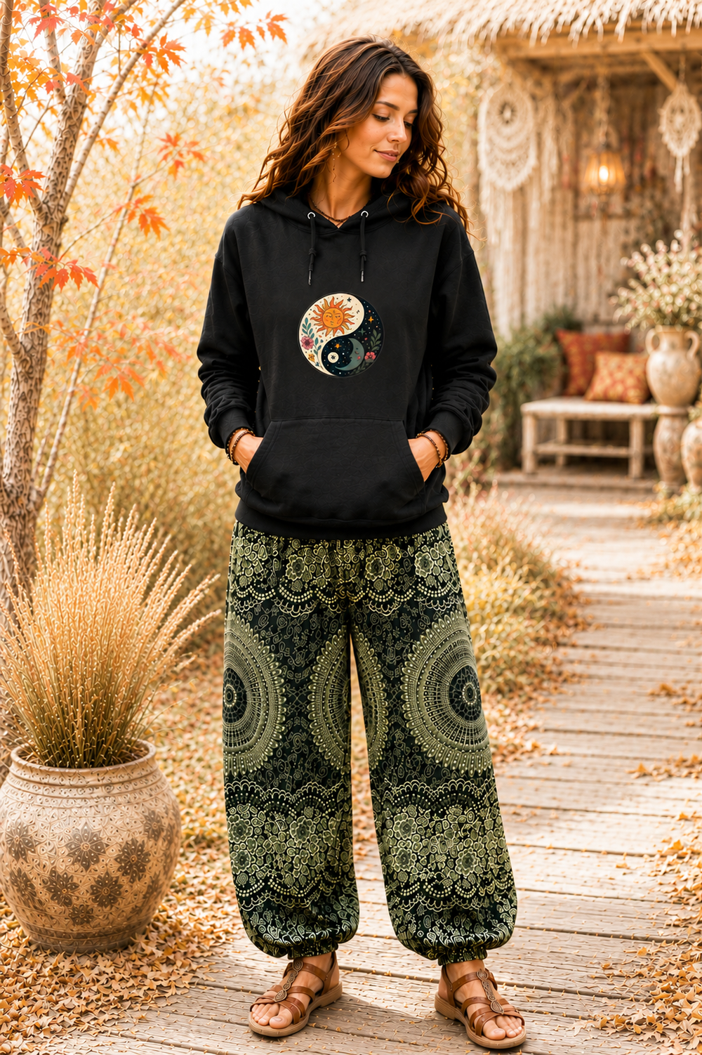 Bohotusk Ying Yang Cotton Hoodie 6 Colours S - 2XL (UK 8 - 20)