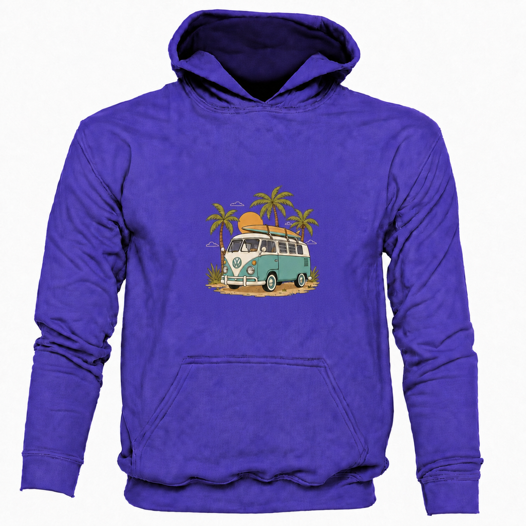 Bohotusk Camper Van Palm Trees Cotton 6 Colours Hoodie S - 2XL (UK 8 - 20)