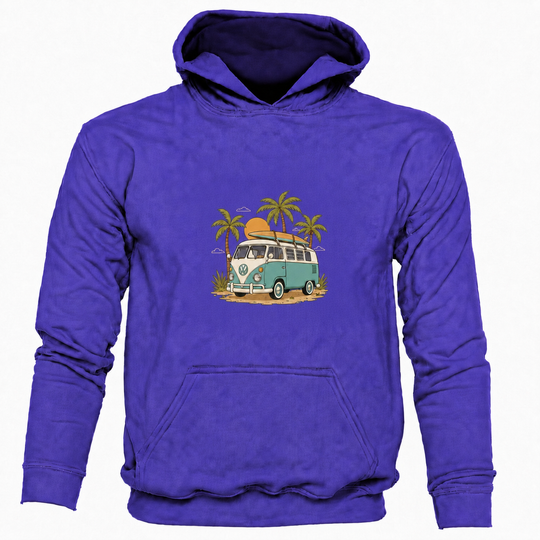 Bohotusk Camper Van Palm Trees Cotton 6 Colours Hoodie S - 2XL (UK 8 - 20)