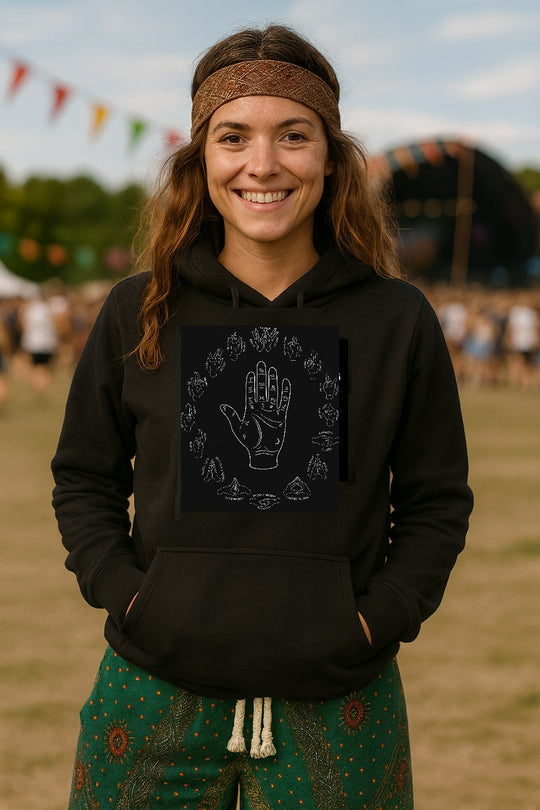 Bohotusk All Seeing Hand Black Hoodie S - 2XL (UK 8 - 20)