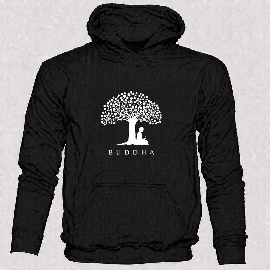 Bohotusk Buddha Under a Tree Cotton Hoodie 6 Colours S - 2XL (UK 8 - 20)