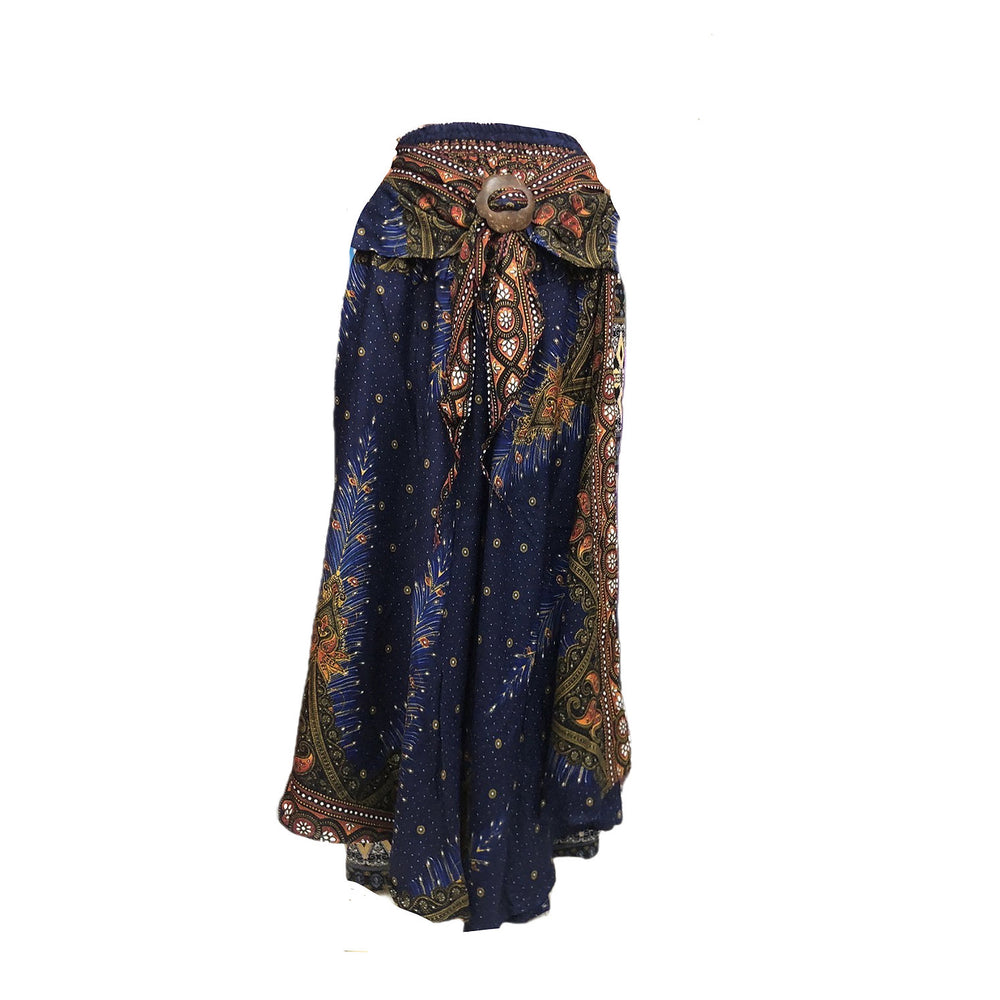 Bohotusk Navy Blue Fern Long Skirt With Coconut Buckle (& Strapless Dress) S/M Only