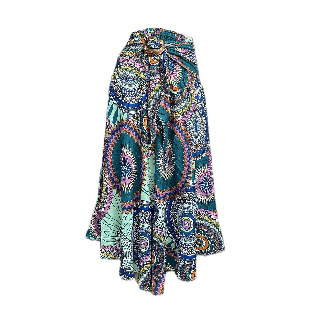 Bohotusk Green Eclipse Long Skirt With Coconut Buckle (& Strapless Dress) S/M Only