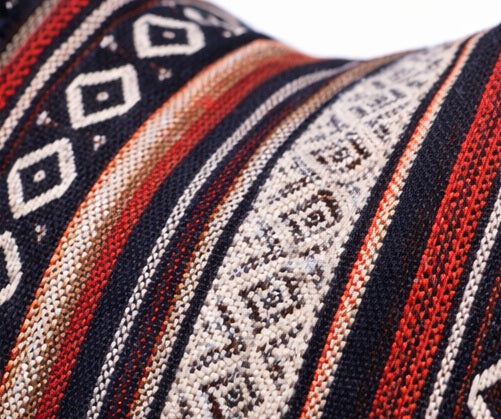 Bohotusk Criss Cross Striped Cotton Canvas Duffle Bag