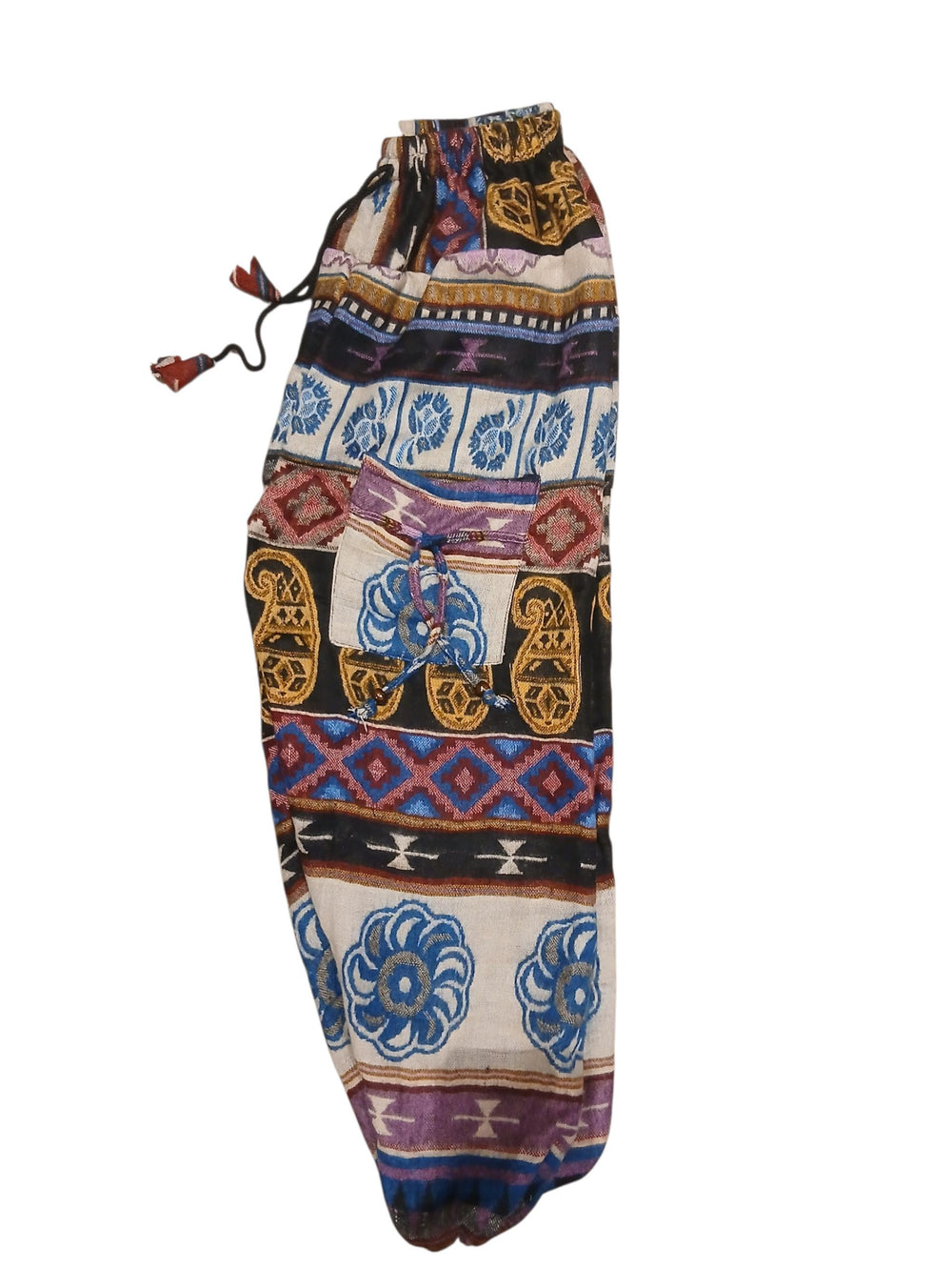 Bohotusk Purple Green Beige Fossil Fleece Harem Pants