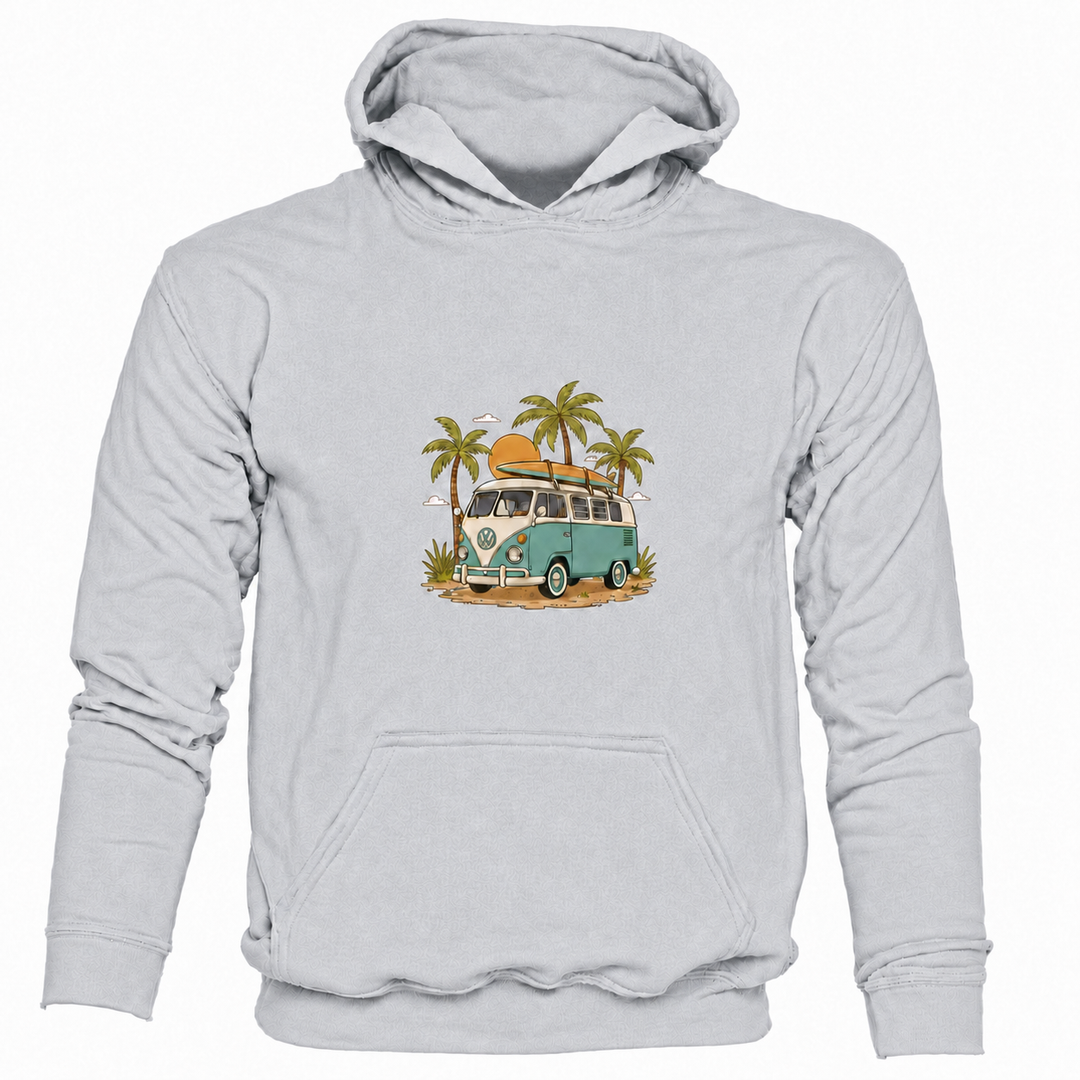 Bohotusk Camper Van Palm Trees Cotton 6 Colours Hoodie S - 2XL (UK 8 - 20)
