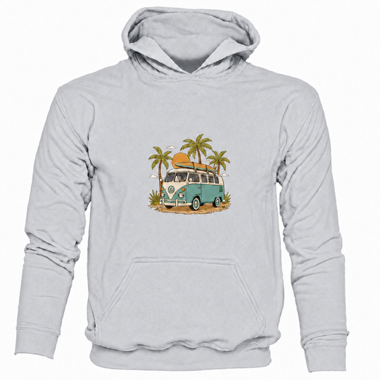 Bohotusk Camper Van Palm Trees Cotton 6 Colours Hoodie S - 2XL (UK 8 - 20)
