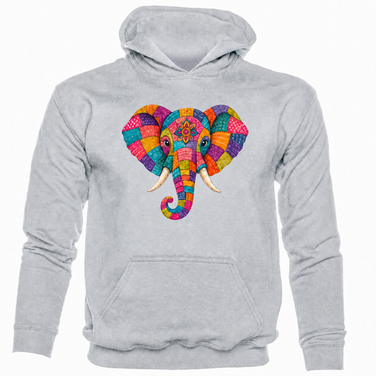 Bohotusk Patchwork Elephant Kids Hoodie 6 Colours