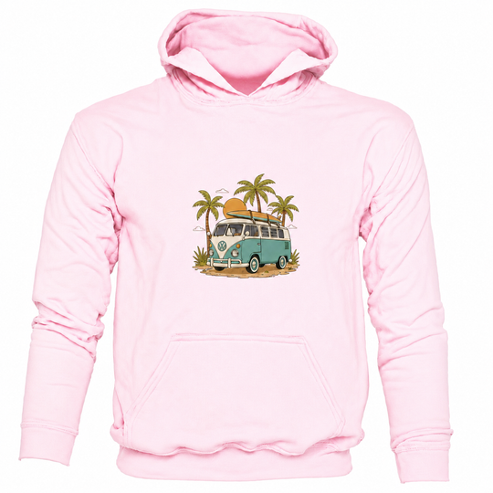 Bohotusk Camper Van Palm Trees Cotton 6 Colours Hoodie S - 2XL (UK 8 - 20)