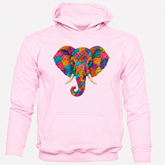 Bohotusk Patchwork Elephant Kids Hoodie 6 Colours