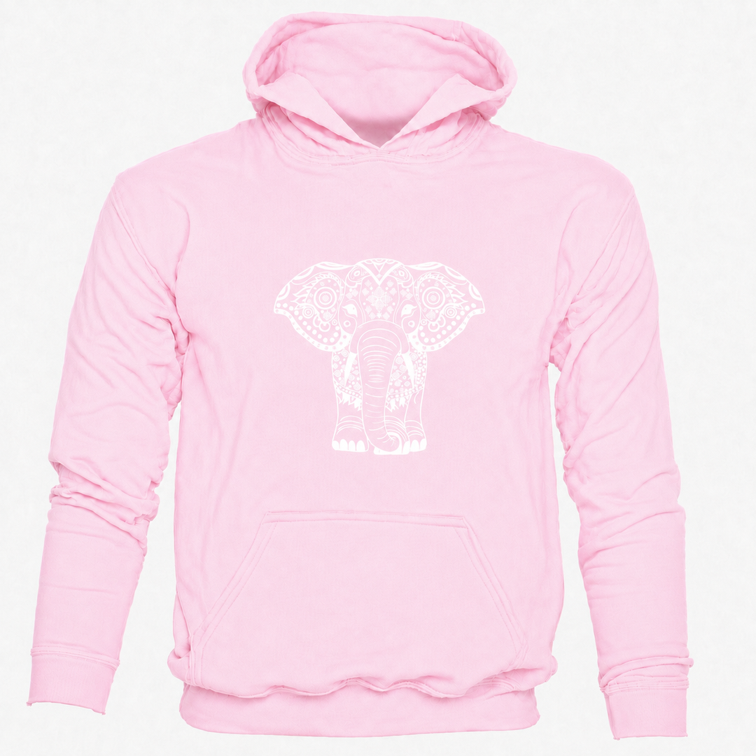 Bohotusk Elephant Print Cotton Hoodie 6 Colours S - 2XL (UK 8 - 20)