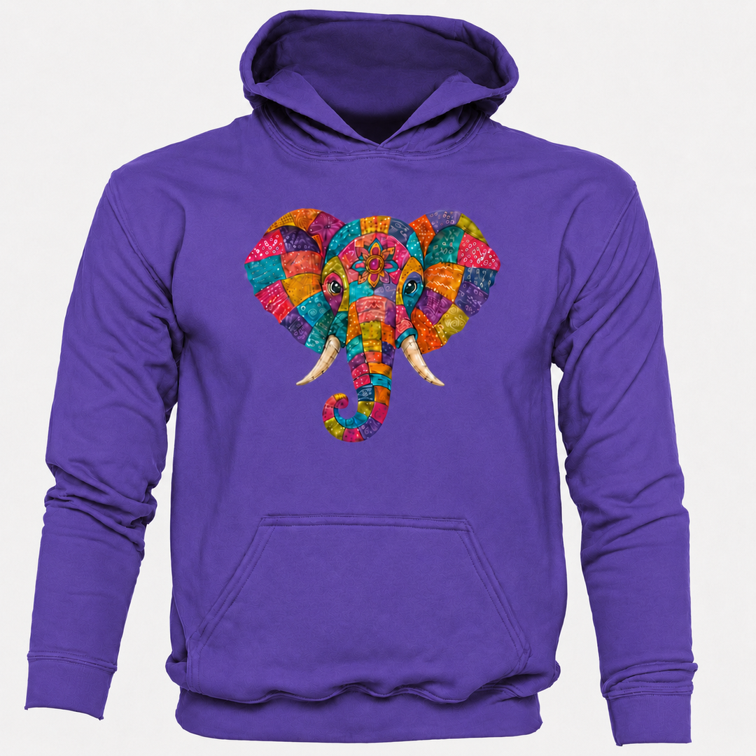 Bohotusk Patchwork Elephant Kids Hoodie 6 Colours