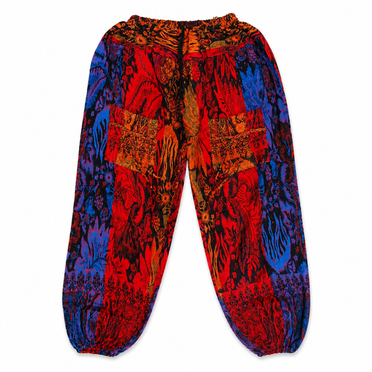 Bohotusk Red Blue Coral Reef Fleece Harem Pants One Size