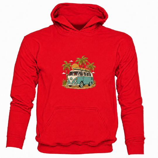 Bohotusk Camper Van Palm Trees Cotton 6 Colours Hoodie S - 2XL (UK 8 - 20)