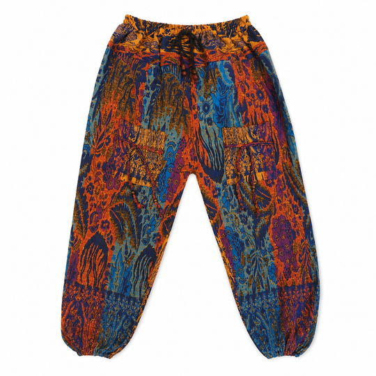 Bohotusk Rustic Autumn Coral Reef Fleece Harem Pants One Size