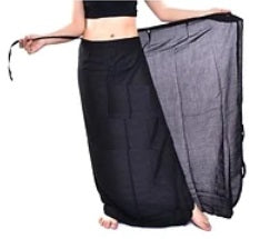 Bohotusk Plain Black Sarong Super Soft 150cm x 110 cms