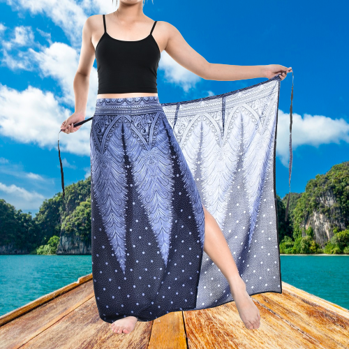 Bohotusk Navy Blue Fern Sarong Super Soft 150cm x 110 cms