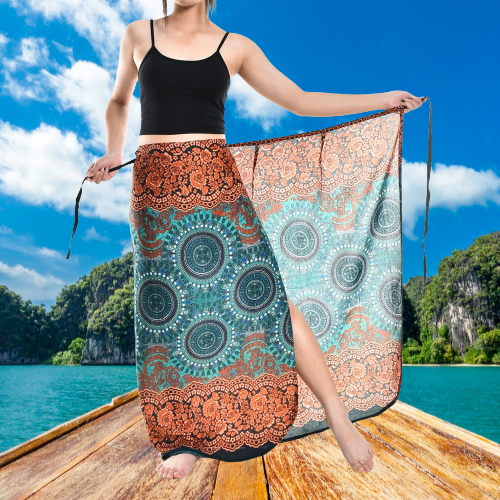 Bohotusk Teal Green Sun Glow Print Sarong Super Soft 150cm x 110cm