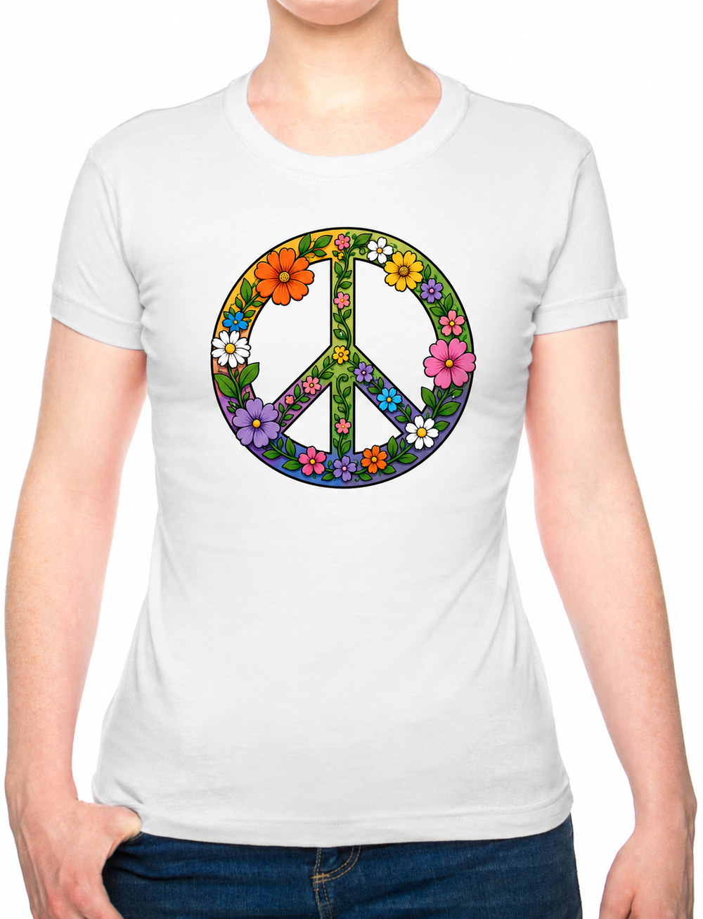 Boho CND Flower Power Cotton Kids T-Shirt 3 to 13 Years (7 Colours)