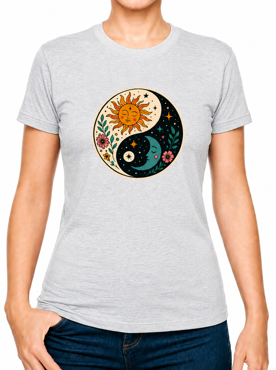 Bohotusk Ying Yang Cotton Mens T-Shirt S - 3XL