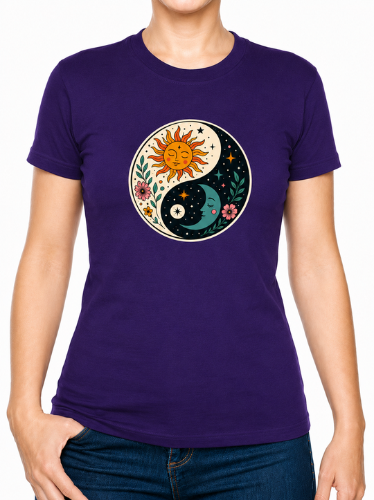 Bohotusk Ying Yang Cotton Mens T-Shirt S - 3XL