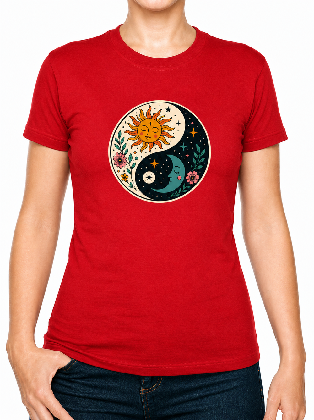 Bohotusk Ying Yang Cotton Mens T-Shirt S - 3XL