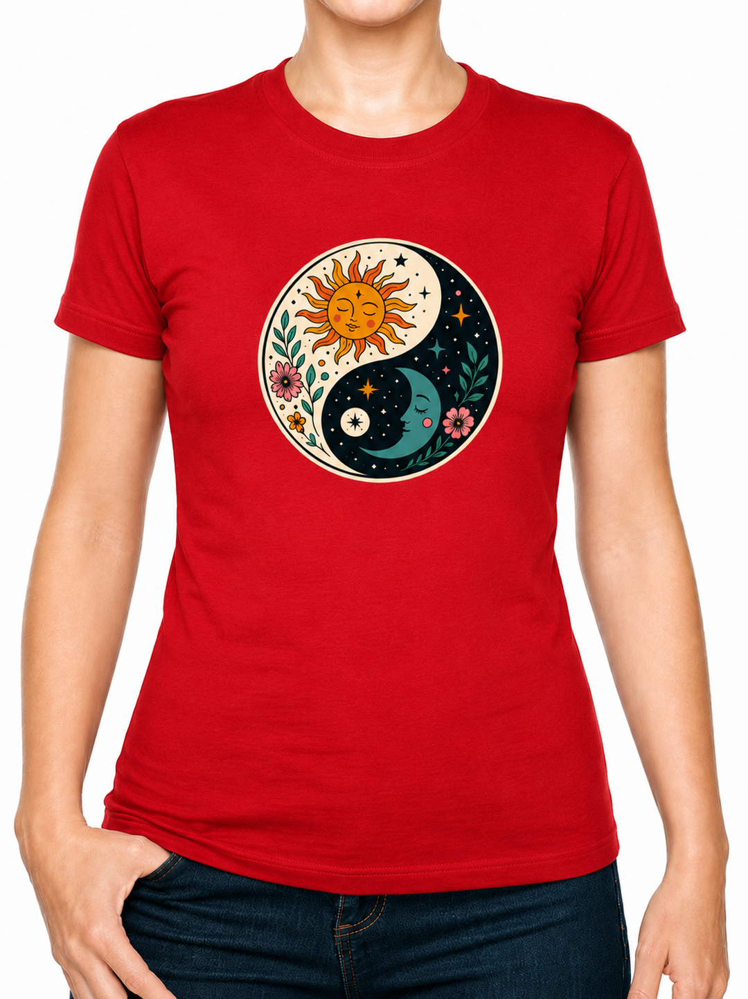 Bohotusk Ying Yang Cotton Mens T-Shirt S - 3XL