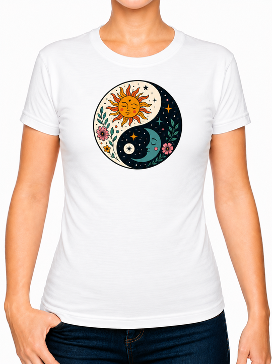 Bohotusk Ying Yang Cotton Mens T-Shirt S - 3XL