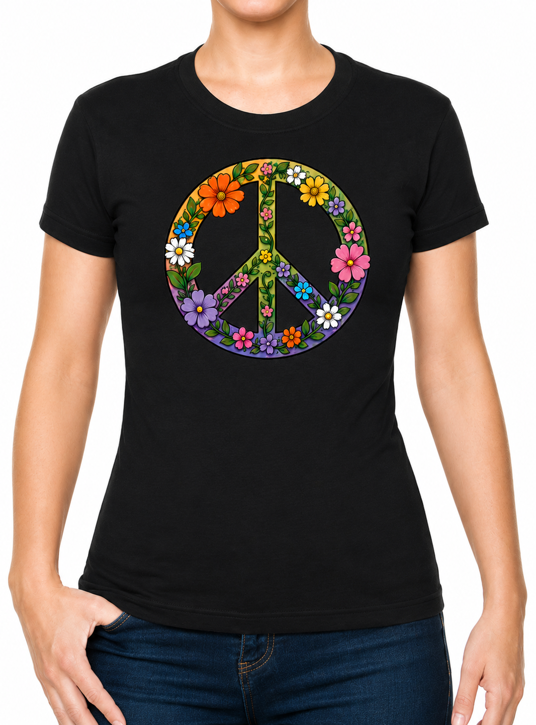 Boho CND Flower Power Ladies T-Shirt XS - 2XL (UK 8 - 18) - available in 7 colours